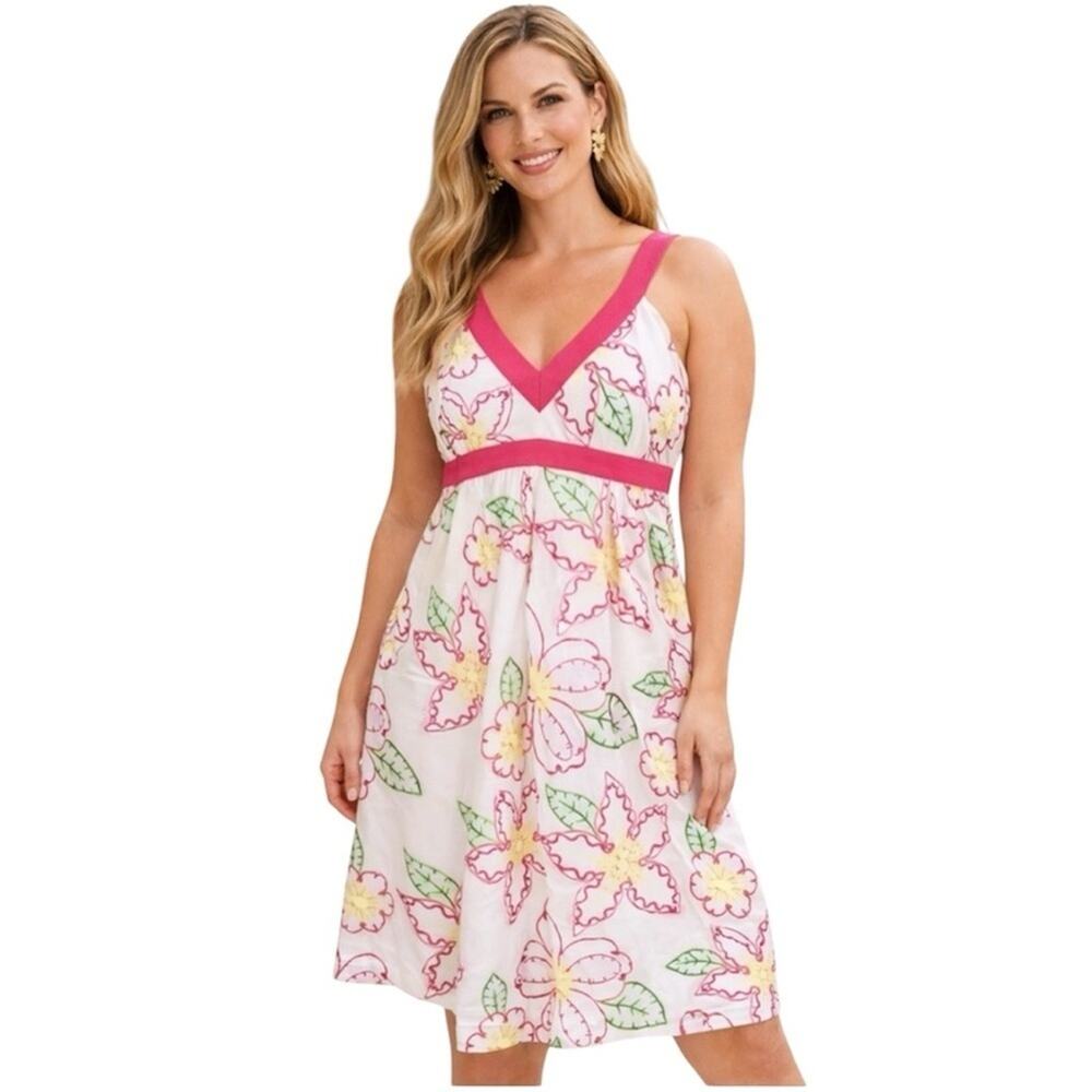 Lilly Pullitzer Vintage Amber “Fruit Punch” Floral Embroidered Dress, Multi, S